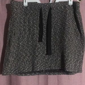 Black and white tweed mini skirt